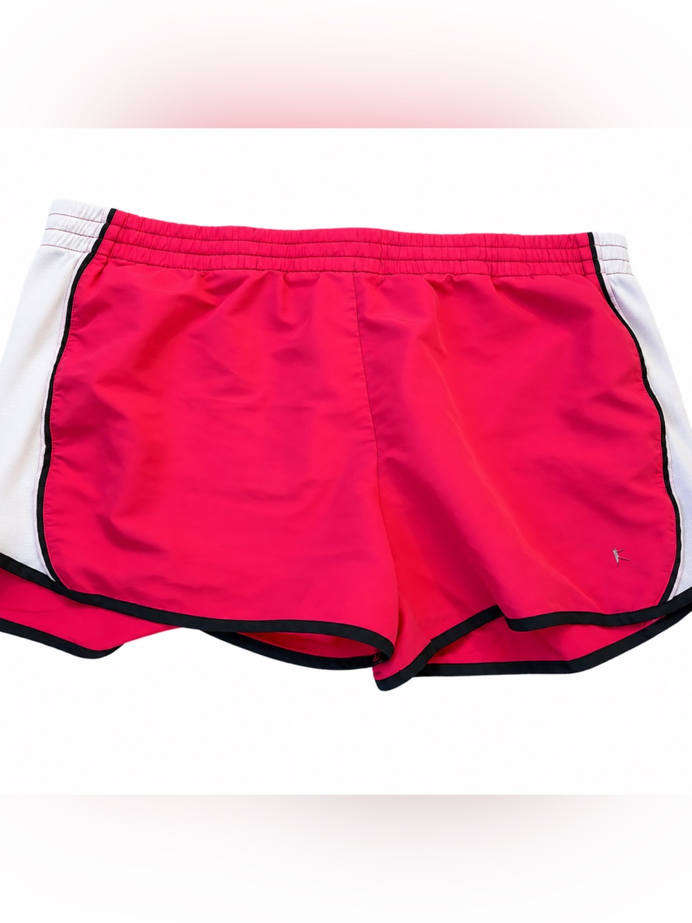 Danskin Pink and White Athletic Shorts with Black Trim